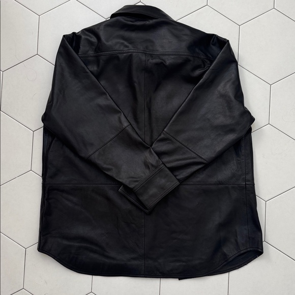 Madewell Washed Leather Shirt Jacket Sz M $398 NWT *RARE* - Picture 6 of 6